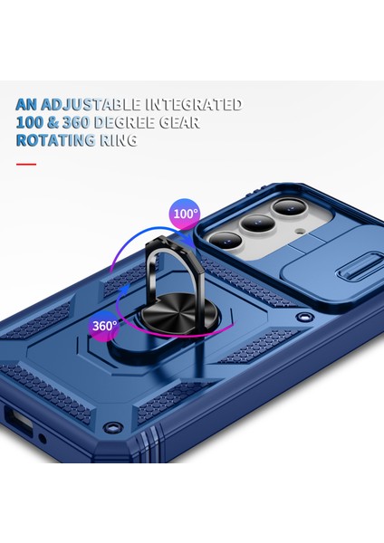 Samsung Galaxy A55 5g Kickstand Kılıf Tpu + Pc Camshield Hibrit Telefon Kapağı (Yurt Dışından)