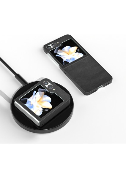 Samsung Galaxy Z Flip6 5g Sığır Derisi Doku Sert Pc + Pu Deri Telefon Kabuğu (Yurt Dışından)