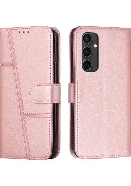 Samsung Galaxy S24 Fe Deri Telefon Kılıfı Standı Kart Tutucu Yuvaları Bilek Kayışı (Yurt Dışından)