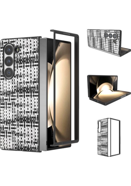Samsung Galaxy Z Fold6 5g Ekose Dokulu Pu Deri + Pc Telefon Kapağı (Yurt Dışından)