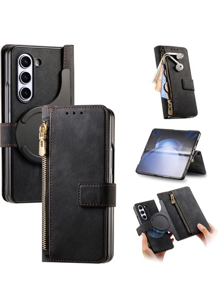 Samsung Galaxy Z Fold6 5g Ayrılabilir Pu+Tpu Cüzdan Telefon Kılıfı (Yurt Dışından)