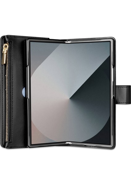 Samsung Galaxy Z Fold6 5g Dikişli Deri Cüzdan Kılıfı (Yurt Dışından)