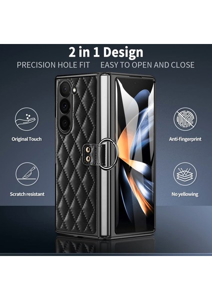 Samsung Galaxy Z Fold6 5g Eşkenar Dörtgen Izgara Telefon Kapağı (Yurt Dışından)