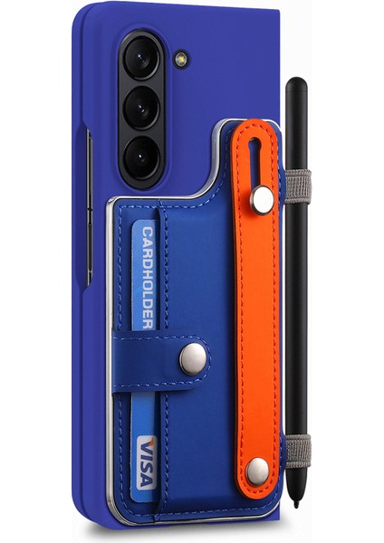 Samsung Galaxy Z Fold6 5g Bileklik Kickstand Deri + Pc Telefon Kapağı (Yurt Dışından)