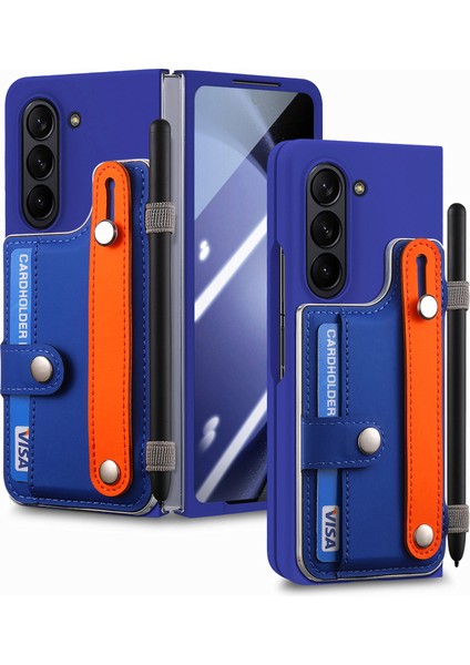 Samsung Galaxy Z Fold6 5g Bileklik Kickstand Deri + Pc Telefon Kapağı (Yurt Dışından)