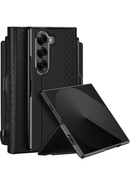 Samsung Galaxy Z Fold6 5g Deri+Pc Standlı Telefon Kapağı (Yurt Dışından)