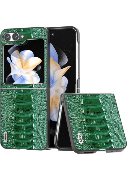 Samsung Galaxy Z Flip6 5g Timsah Dokulu Hakiki Inek Deri Arka Telefon Kapağı (Yurt Dışından)