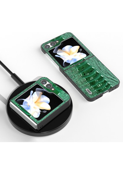 Samsung Galaxy Z Flip6 5g Timsah Dokulu Hakiki Inek Deri Arka Telefon Kapağı (Yurt Dışından) fiyatları