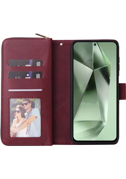 Samsung Galaxy S24 Fe Fermuarlı Cep Pu Deri Telefon Kılıfı El Kayışı ile (Yurt Dışından) fiyatları