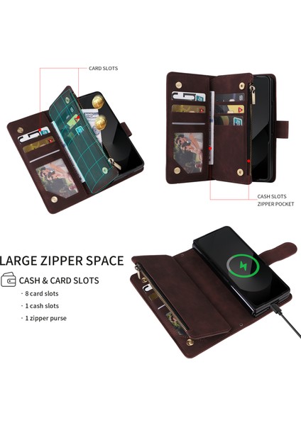 Samsung Galaxy Z Fold6 5g Fermuarlı Cepli Deri Telefon Kılıfı (Yurt Dışından) fırsatları