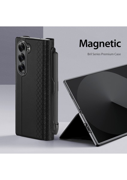 Samsung Galaxy Z Fold6 5g Deri+Pc Standlı Telefon Kapağı (Yurt Dışından)