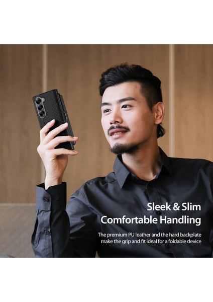 Samsung Galaxy Z Fold6 5g Deri+Pc Standlı Telefon Kapağı (Yurt Dışından)