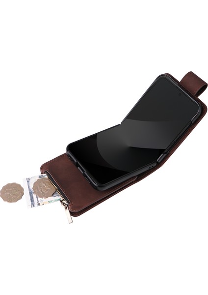 Samsung Galaxy Z Flip6 5g Deri Fermuarlı Cüzdan Telefon Kılıfı Askılı (Yurt Dışından) indirimleri