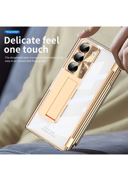 Samsung Galaxy Z Fold6 5g Kickstand Çift Menteşe Pc Telefon Kapağı (Yurt Dışından)