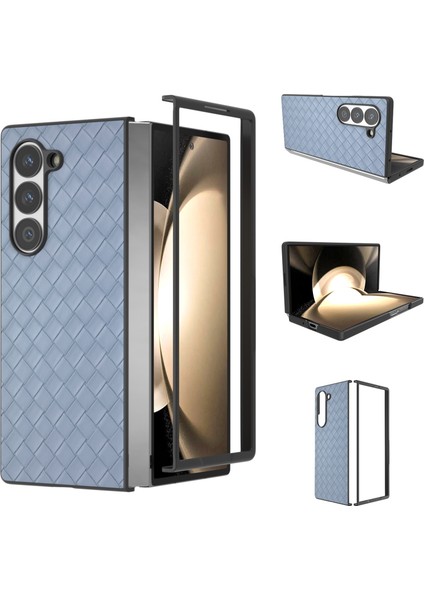 Samsung Galaxy Z Fold6 5g Dokuma Doku Pu Deri Kaplamalı Pc Telefon Kapağı (Yurt Dışından)