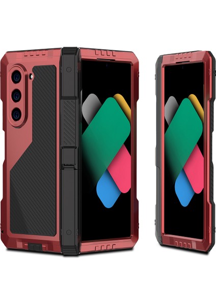 Samsung Galaxy Z Fold6 5g Alüminyum Alaşımlı+Silikon Kickstand Kapak (Yurt Dışından)