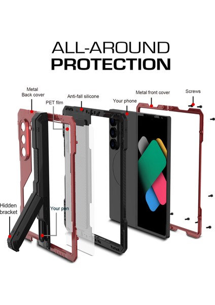 Samsung Galaxy Z Fold6 5g Alüminyum Alaşımlı+Silikon Kickstand Kapak (Yurt Dışından) fırsatları