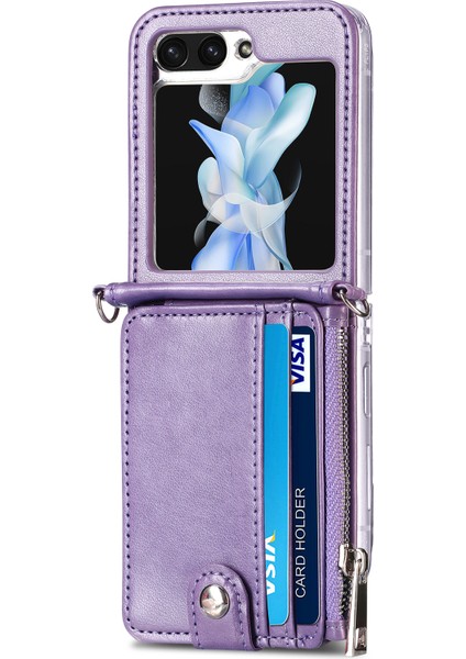 Samsung Galaxy Z Flip6 5g Fermuarlı Kart Sahibinin Uzun Askılı Deri Telefon Kılıfı (Yurt Dışından) indirimleri