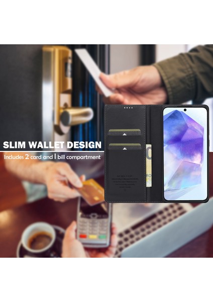 Samsung Galaxy S24 Fe Pu Deri Cüzdan Standı Koruyucu Telefon Kapağı (Yurt Dışından)