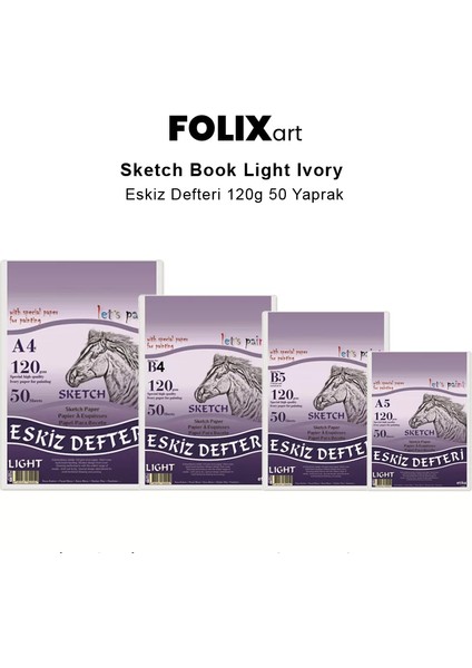 Sketch Book Light Ivory Eskiz Defteri 120 gr 50 Yaprak