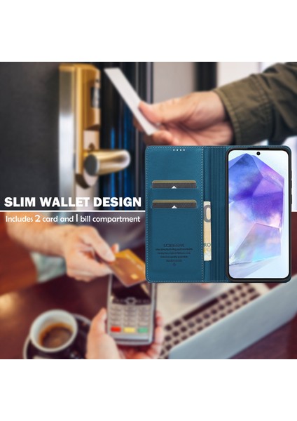 Samsung Galaxy S24 Fe Pu Deri Cüzdan Standı Koruyucu Telefon Kapağı (Yurt Dışından)
