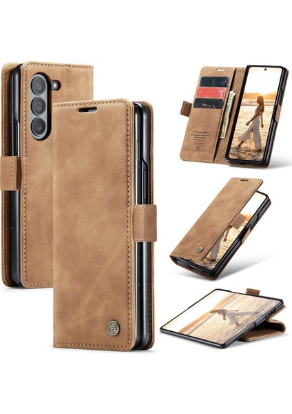 Samsung Galaxy Z Fold6 5g Cüzdan Telefon Standı Kılıf Darbeye Dayanıklı Pu Deri Kapak (Yurt Dışından)