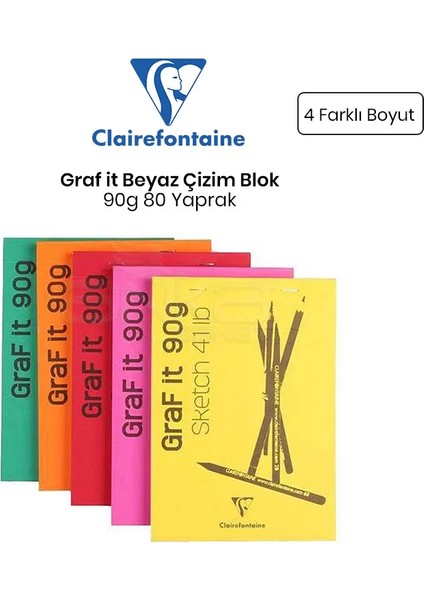 Graf It Beyaz Çizim Blok 90 gr 80 Yaprak