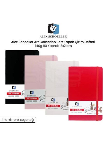 Art Collection Sert Kapak Çizim Defteri 140 gr 80 Yaprak 13 x 21 cm