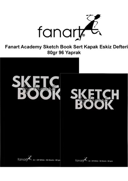 Academy Sketch Book Sert Kapak Eskiz Defteri 80 gr R 96 Yaprak