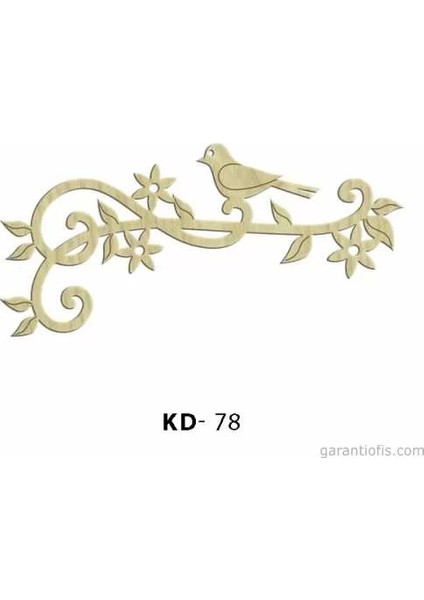 Hobi-Art Kd 78 - Daldaki Kuş Dekoratif Mini Ahşap Obje