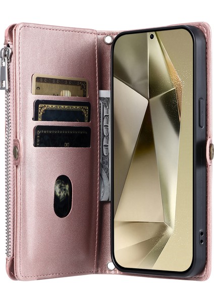 Samsung Galaxy A55 5g Darbeye Dayanıklı Kılıf Askılı Deri Cüzdan Telefon Kapağı (Yurt Dışından)