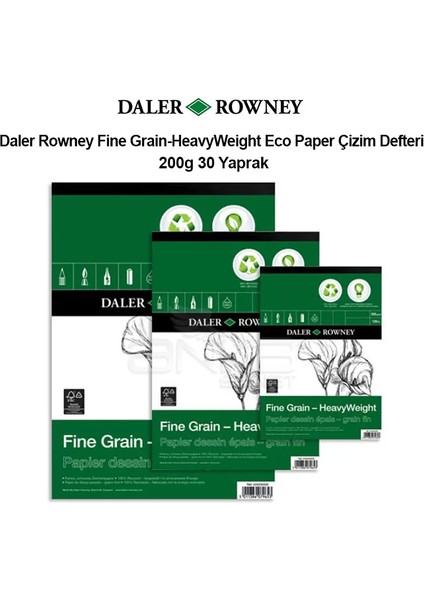 Daler Rowney Fine Grain Heavyweight Eco Paper Çizim Defteri 200 gr 30 Yaprak