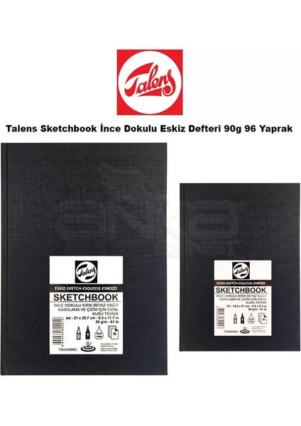 Sketchbook Ince Dokulu Eskiz Defteri 90 gr 96 Yaprak