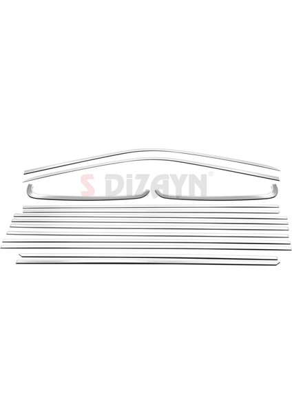 S-Dizayn Vw Transporter T6 Kısa Şase Krom Cam Çerçeve Seti 2015-2024 Tek Sürgü