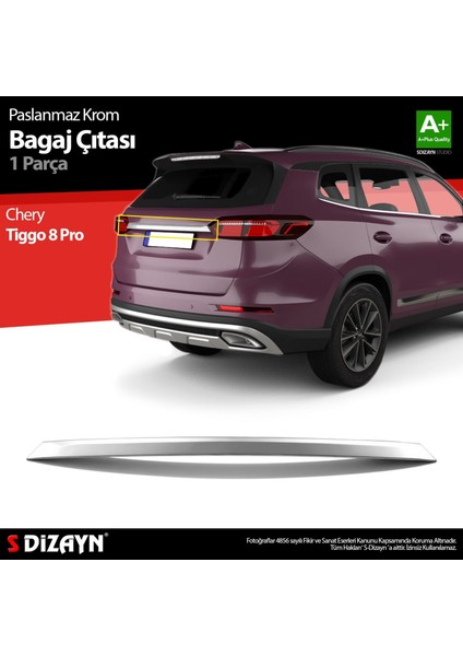 S-Dizayn Chery Tiggo 8 Pro Krom Bagaj Çıtası 2022 Üzeri