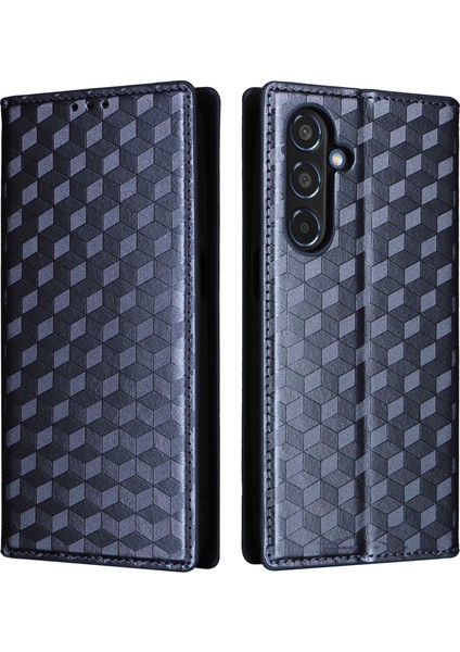 Samsung Galaxy M35 5g Deri Manyetik Kapanış Eşkenar Dörtgen Telefon Kapağı (Yurt Dışından)