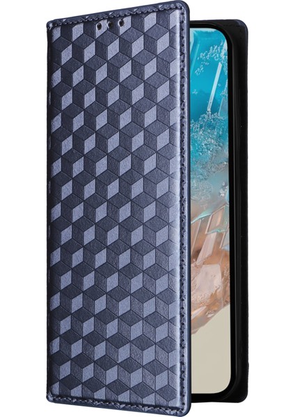 Samsung Galaxy M35 5g Deri Manyetik Kapanış Eşkenar Dörtgen Telefon Kapağı (Yurt Dışından)