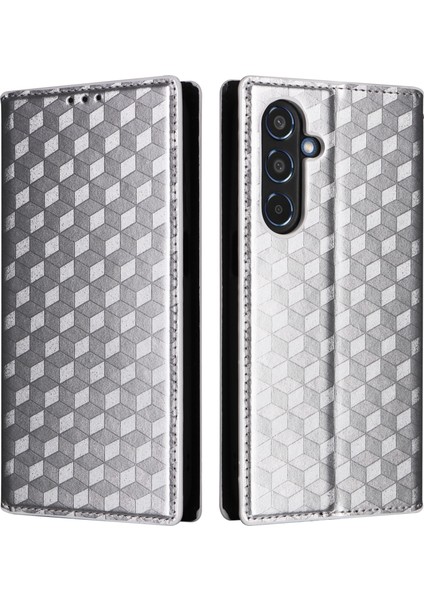 Samsung Galaxy M35 5g Deri Manyetik Kapanış Eşkenar Dörtgen Telefon Kapağı (Yurt Dışından)