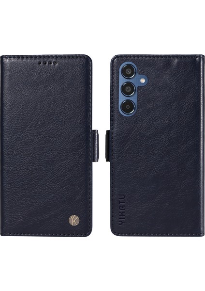 Samsung Galaxy M35 5g Kart Tutucu Litchi Doku Deri Telefon Kılıfı (Yurt Dışından)