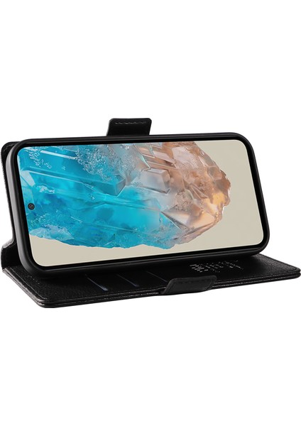 Samsung Galaxy M35 5g Kart Tutucu Litchi Doku Deri Telefon Kılıfı (Yurt Dışından)