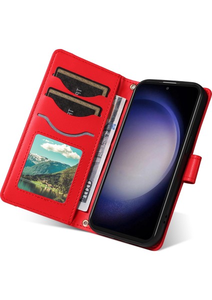 Samsung Galaxy S23 Fe Cüzdan Eşkenar Dörtgen Deri Telefon Kılıfı (Yurt Dışından)