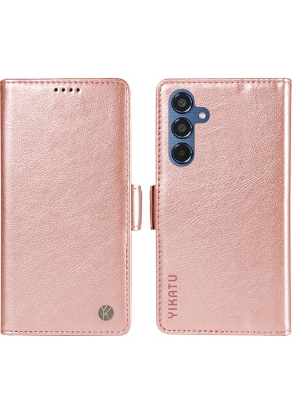 Samsung Galaxy M35 5g Kart Tutucu Litchi Doku Deri Telefon Kılıfı (Yurt Dışından)