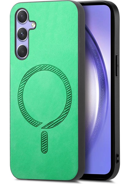 Samsung Galaxy A54 5g Deri Ten-Dokunmatik Telefon Kılıfı Magsafe ile Uyumlu (Yurt Dışından)