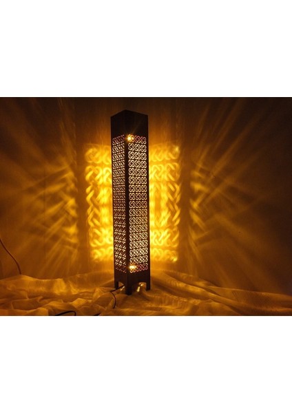 Ahşap Ev Dekorasyonu Gece Aydınlatması Gece Lambası LED Işıklı Lambader 100CM (GK47)
