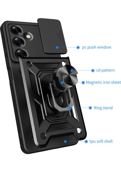 Samsung Galaxy M35 5g Kapaklı Pc+Tpu Kickstand Telefon Kapağı (Yurt Dışından)