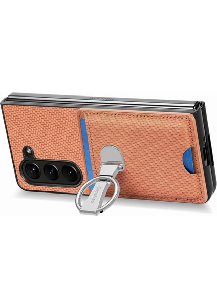 Samsung Galaxy Z Fold6 5g Kart Yuvası Karbon Fiber Doku Deri + Pc Telefon Kapağı (Yurt Dışından) modelleri