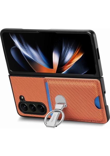Samsung Galaxy Z Fold6 5g Kart Yuvası Karbon Fiber Doku Deri + Pc Telefon Kapağı (Yurt Dışından) indirimleri