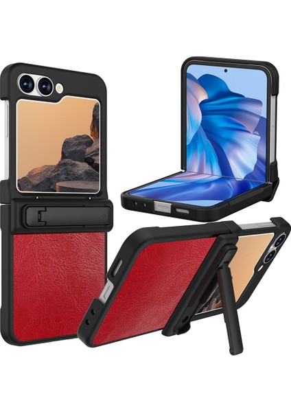 Samsung Galaxy Z Flip6 5g Crazy Horse Texture Pu+Pc Telefon Kılıfı (Yurt Dışından)