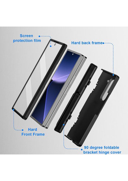 Samsung Galaxy Z Fold6 5g Kauçuk Sert Pc Kickstand Telefon Kapağı (Yurt Dışından)