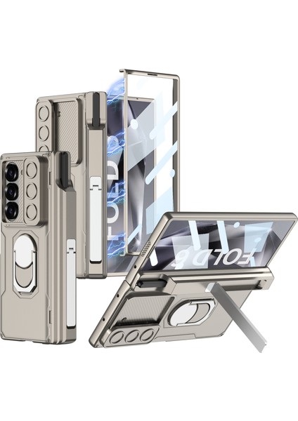Samsung Galaxy Z Fold6 5g Kickstand Manyetik Menteşe Koruma Pc Telefon Kapağı (Yurt Dışından)